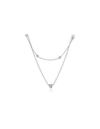 Layered Heart Choker Necklace