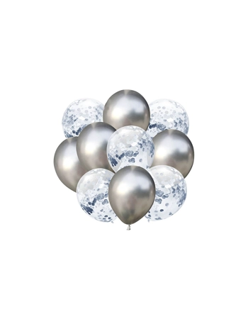 Confetti and Metallic Balloons (Pack of 20)