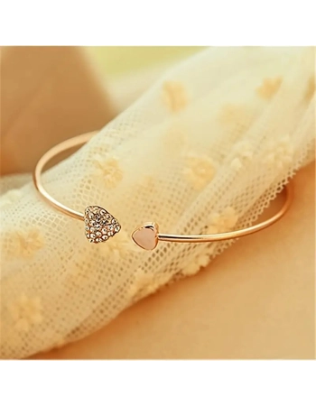 Heart Rhinestone Open Bangle Heart Rhinestone Open Bangle