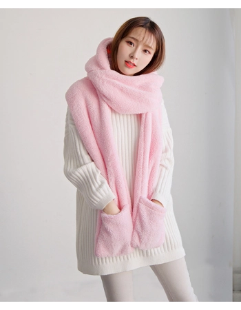 3-in-1 Fleece Hood, Scarf and Gloves