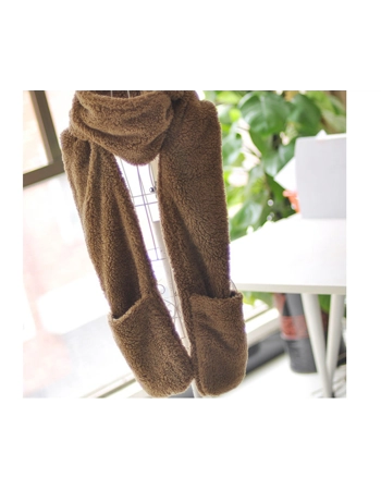 3-in-1 Fleece Hood, Scarf and Gloves