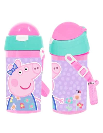 Flip-Top Water Bottle with Straw - Peppa Pig or Paw Patrol Design