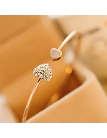 Heart Rhinestone Open Bangle Heart Rhinestone Open Bangle