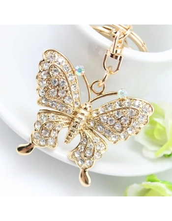 Butterfly Rhinestone Key Ring