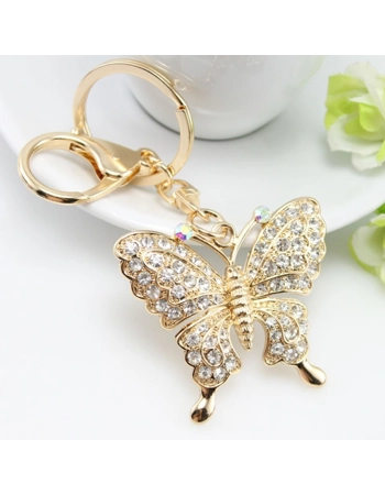 Butterfly Rhinestone Key Ring