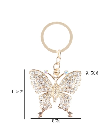 Butterfly Rhinestone Key Ring