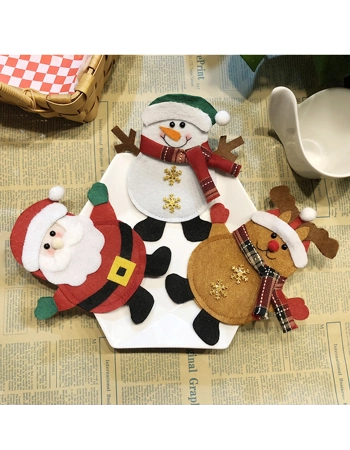 Christmas Table Decorations Cutlery Holders (Pack of 3)