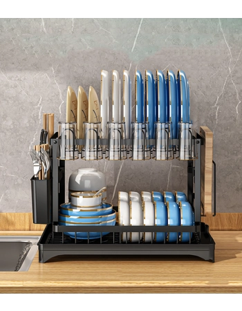 2-Tier Dish Drying Rack for Kitchen Countertop