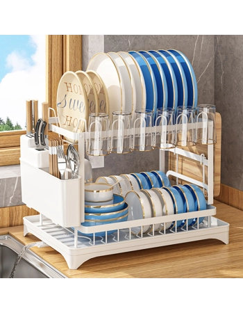 2-Tier Dish Drying Rack for Kitchen Countertop