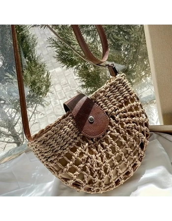 Half-Moon Woven Crossbody Bag Half-Moon Woven Crossbody Bag