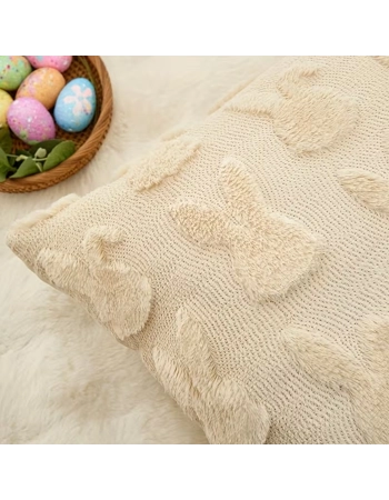 Easter Bunny Plush Cushion Cover 45cm Cream Rabbit Throw Pillow Case Easter Bunny Plush Cushion Cover 45cm Cream Rabbit Throw Pillow Case