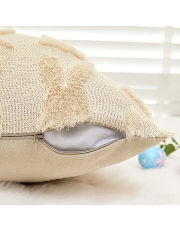 Easter Bunny Plush Cushion Cover 45cm Cream Rabbit Throw Pillow Case Easter Bunny Plush Cushion Cover 45cm Cream Rabbit Throw Pillow Case
