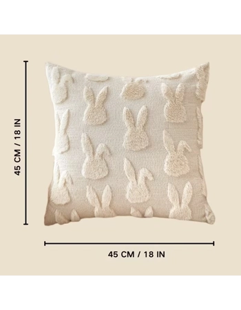 Easter Bunny Plush Cushion Cover 45cm Cream Rabbit Throw Pillow Case Easter Bunny Plush Cushion Cover 45cm Cream Rabbit Throw Pillow Case