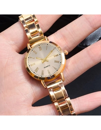 Womens Gold Watch and LOVE Bracelet Set Womens Gold Watch and LOVE Bracelet Set