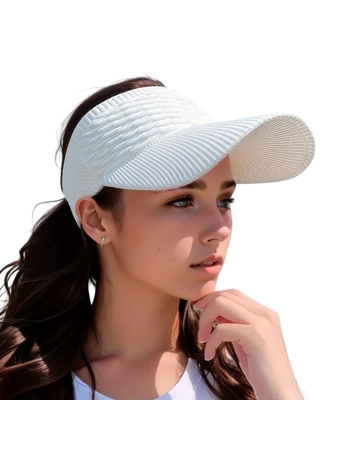 Textured Knit Sun Visor