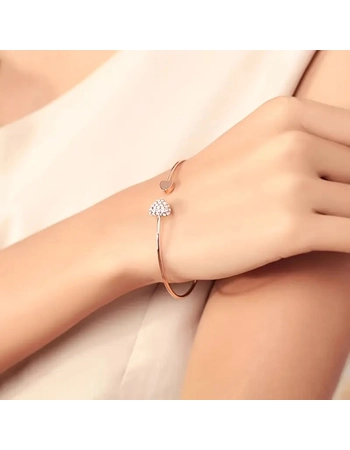 Heart Rhinestone Open Bangle Heart Rhinestone Open Bangle