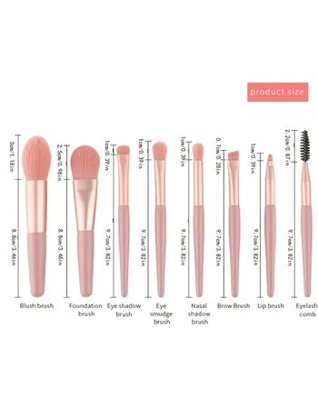 Mini Travel Brush Set 8pcs