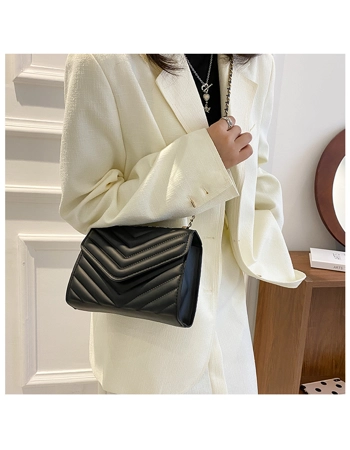 Quilted Shoulder Bag with Chain Strap