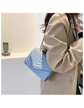 Quilted Shoulder Bag with Chain Strap