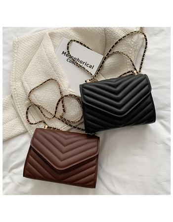 Quilted Shoulder Bag with Chain Strap