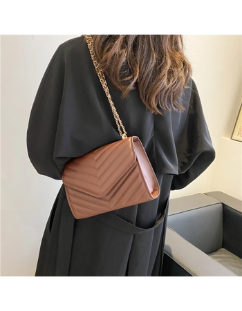 Quilted Shoulder Bag with Chain Strap