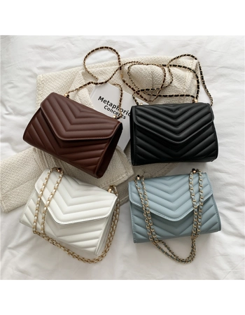 Quilted Shoulder Bag with Ch..