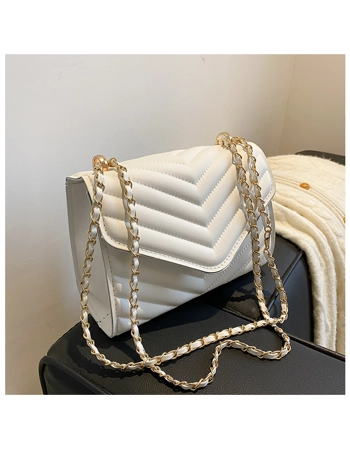 Quilted Shoulder Bag with Chain Strap