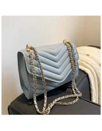 Quilted Shoulder Bag with Chain Strap