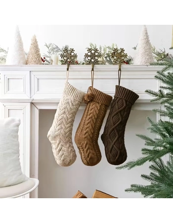Knitted Christmas Stocking 46cm – Cable Knit Hanging Fireplace Decoration Knitted Christmas Stocking 46cm – Cable Knit Hanging Fireplace Decoration