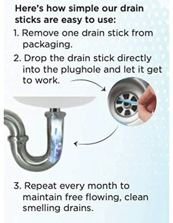 Magic Drain Cleaner Sticks - Pack of 12