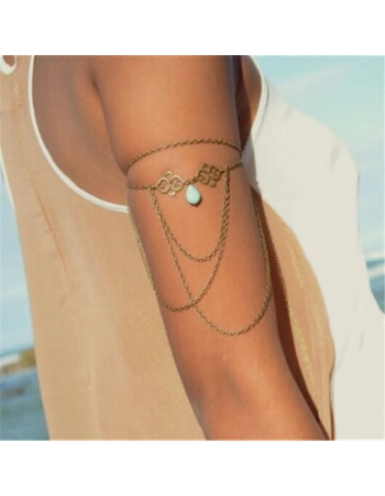 Gold Bohemian Stone Drop Arm Chain