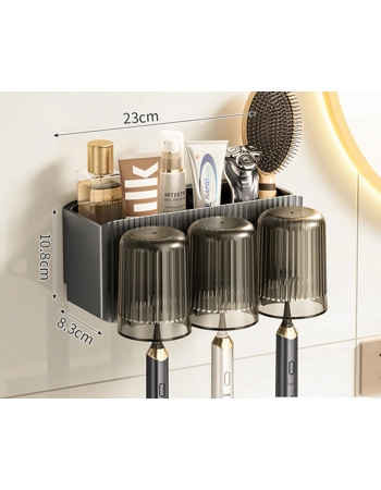 Wall-Mounted Toothbrush Holder & Bathroom Organiser