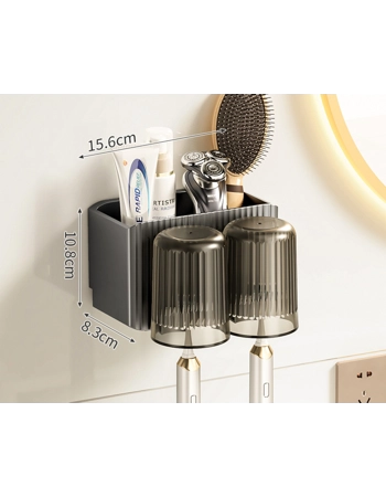 Wall-Mounted Toothbrush Holder & Bathroom Organiser