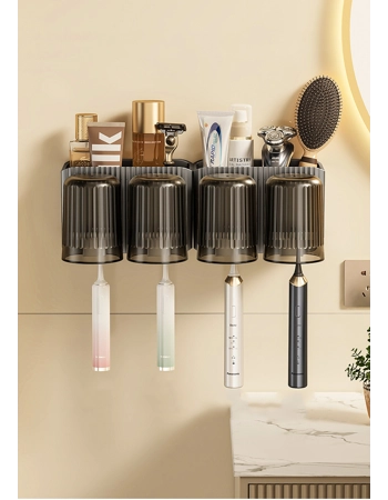 Wall-Mounted Toothbrush Holder & Bathroom Organiser