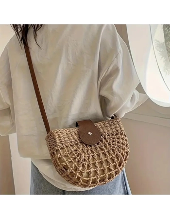 Half-Moon Woven Crossbody Bag Half-Moon Woven Crossbody Bag