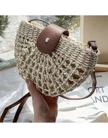 Half-Moon Woven Crossbody Bag