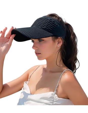 Textured Knit Sun Visor