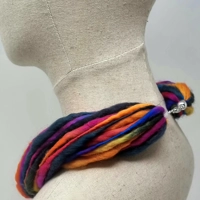 "Toucan" Pure wool necklace with magnetic clasp