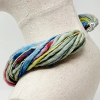 "Spring green" Pure wool necklace with magnetic clasp