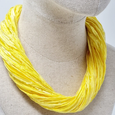 Spring - Yellow ribbon necklace