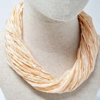 Spring - Peach ribbon necklace