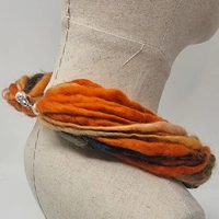 "Pumpkin" Pure wool necklace with magnetic clasp