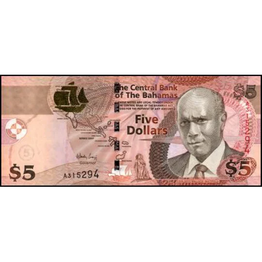 5 Dollars - 2007 - P72 - B338 - Unc