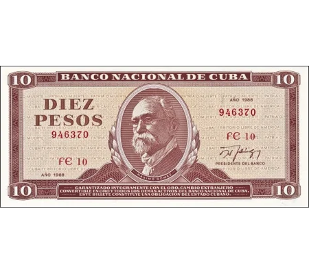 10 pesos - 1988 - p104d - B826k - Unc