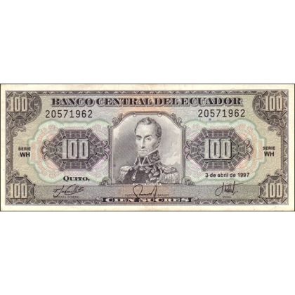 Ecuador-100 Sucres-1997-P123Ad-serie-WH
