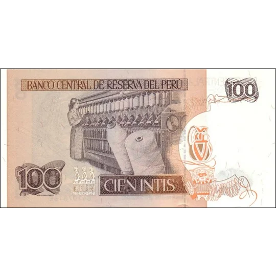 100 intis - 1987 - P133a - B471a - Unc