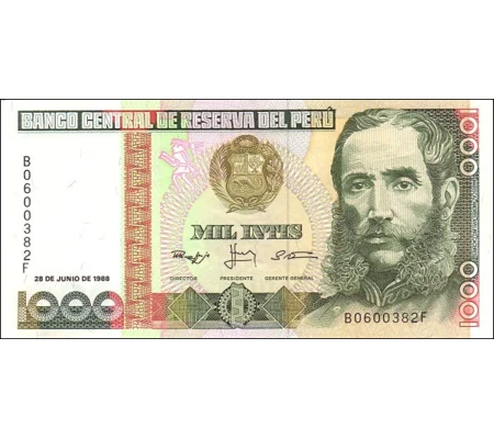 1.000 intis - 1988 - P136c - B475c - Unc