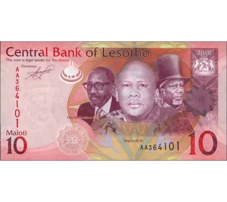 10 Maloti - 2010 - P21a - B222a - Unc
