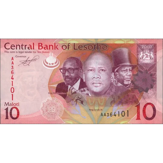 10 Maloti - 2010 - P21a - B222a - Unc