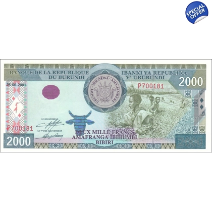 Burundi-2000 Francs-2001-P41a-B228a